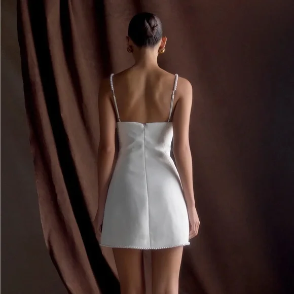 Meshki Liliane Suiting Mini Dress - Ivory (Preferred Fibres) - Picture 2 of 11